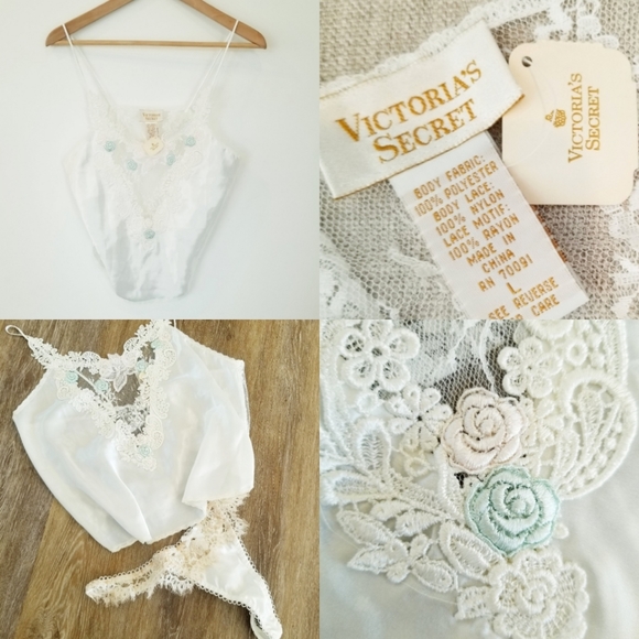 Victoria's Secret Vintage Gold Label Lingerie Lace Crochet Embroidery Crop  NWT - Picture 1 of 16
